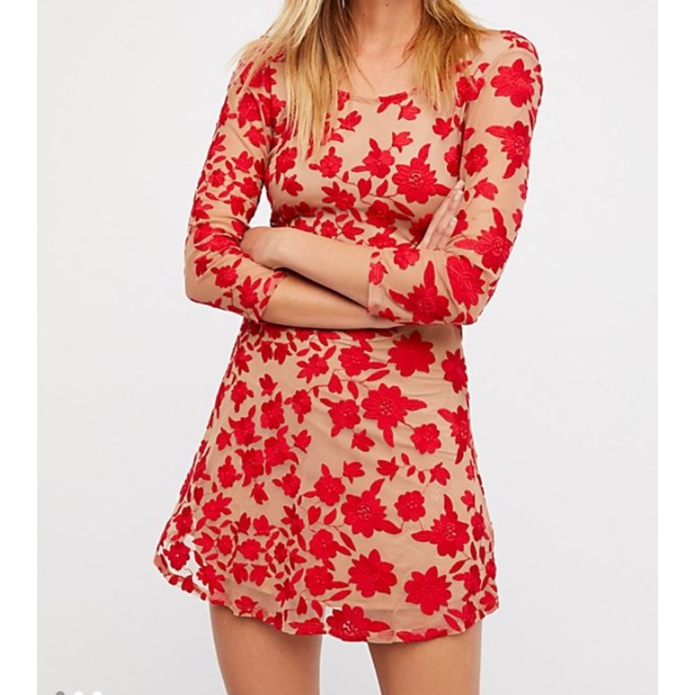 Red Lace Free People Dress